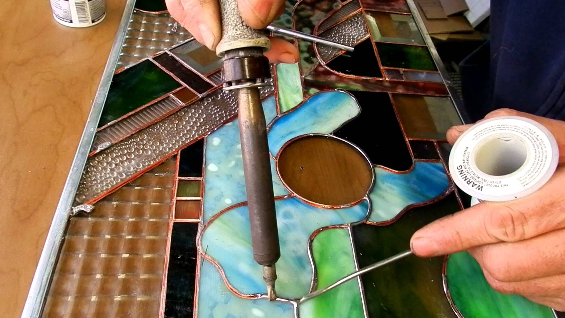 Soldering stained glass